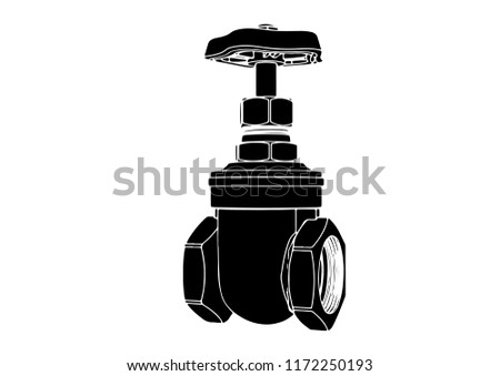 silhouette of a water tap vector