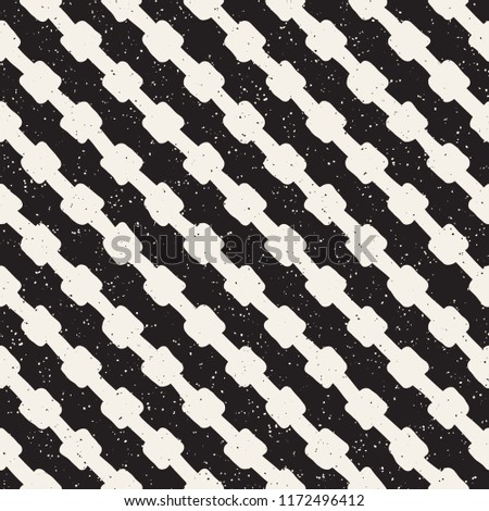 Hand drawn style ethnic seamless pattern. Abstract grungy geometric shapes background in black and white.
