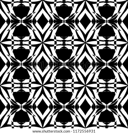 Abstract seamless pattern of black and white color for wallpapers and background. 