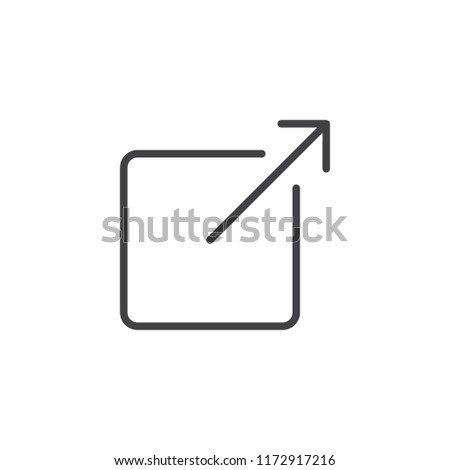 Share outline icon. linear style sign for mobile concept and web design. External Link simple line vector icon. Symbol, logo illustration. Pixel perfect vector graphics