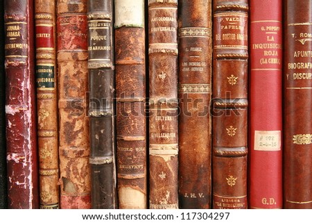 old books at display on a market