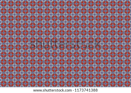 Abstract holiday wrapping paper in violet, gray and blue. Seamless rhombus pattern. Raster tiled background. Traditional design of 50s. Fabric spring ornament with tiles. Pin up style.
