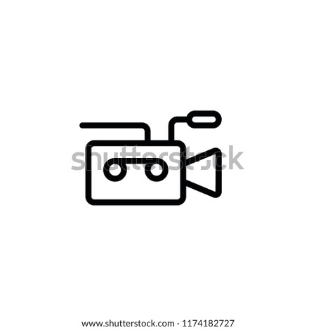 Flat Line Video Camera Icon