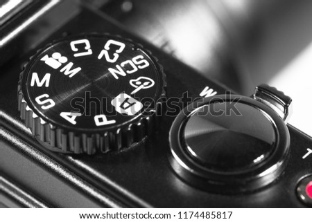 Camera mode dial wheel. Macro photography