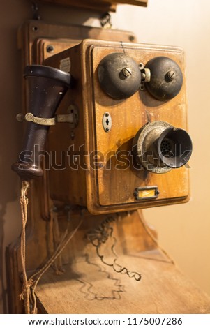 Old wooden phone from the 40s