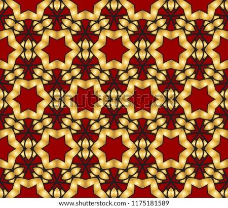 Seamless geometric pattern. With gold color line ornament. Raster illustration. creative design for different backgrounds.Gold and colored texture. 