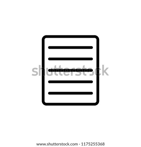 The text file outline icon. Simple illustration for UI and UX, website or mobile application on white background