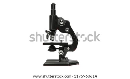 Vintage Microscope on white background  