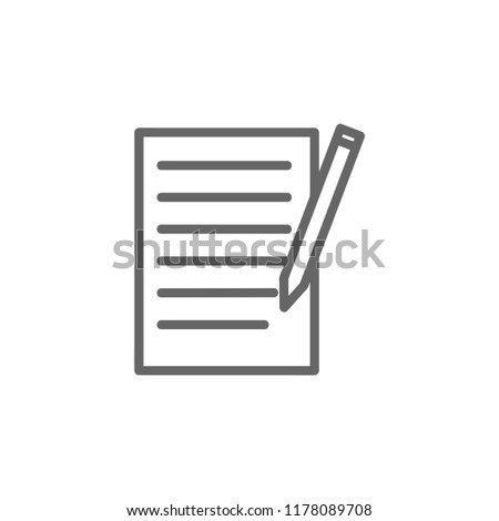 note, paper and pencil icon