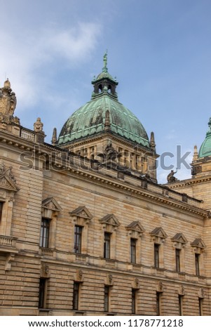 Federal Administrative Court Leipzig Germany with blue sky