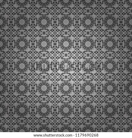 Abstract retro seamless pattern of geometric shapes. Geometric hipster tiles background. Colorful mosaic backdrop in black, white and gray colors. Vector illustration.