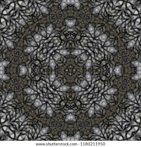 Kaleidoscope abstract background. Seamless pattern for background, prints, wallpapers, cloth, carpets, rugs.  Based on fur of wild animal.
