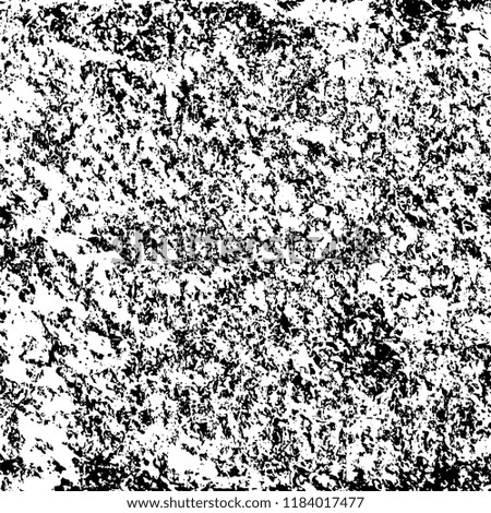 Grunge texture is black and white. Vector abstract background. Pattern of cracks, chips, scuffs, dust. Old vintage surface