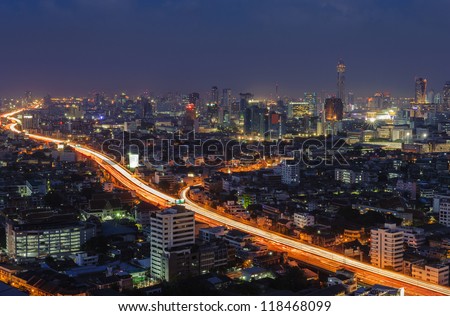 bangkok city scape at night