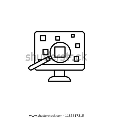 Analysis data, machine concept line icon. Simple element illustration. Analysis data, machine concept outline symbol design from artificial intelligence set