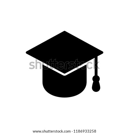 Graduation cap vector icon 