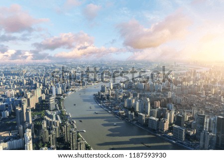 Aerial view of the Shanghai skyline