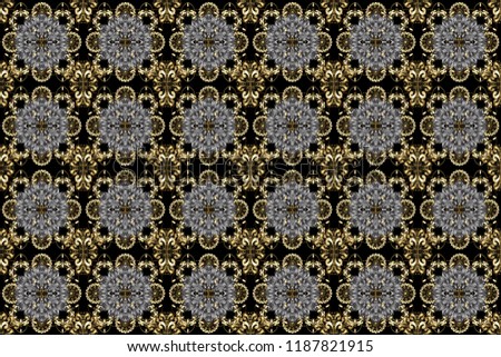 Seamless abstract background with repeating elements. Black, gray and beige and golden pattern. Elegant raster classic pattern.