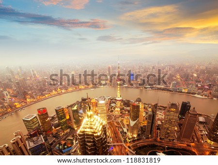 Shanghai Skyscraper at night