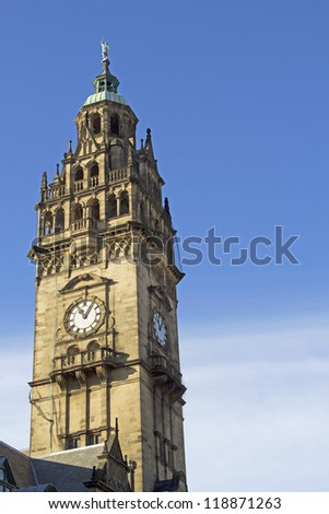 Clock Tower, Sheffield Town Hall, South Yorkshire, UK