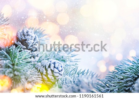 Christmas and New Year holidays background, winter season. Christmas greeting card