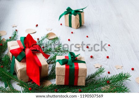 Christmas gifts in a festive atmosphere