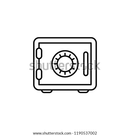 Bank safe line icon. linear style closed safe isolated. Security single isolated modern abstract line design icon safe vault. Bank line icon outline simple sign linear style pictogram. Editable stroke