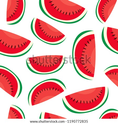 Water Melon Seamless Pattern, texture or background vector design. Illustration of Water Melon.