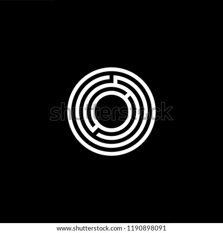 Initial letter O OO OOO minimalist art monogram shape logo, white color on black background.