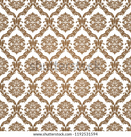Vector seamless pattern. Luxury floral stylish texture of damask or baroque style. Pattern can be used as a background, wallpaper, page fill, an element of decoration, ornate style