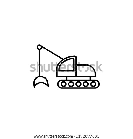 caterpillar excavator icon. Element of construction machine icon for mobile concept and web apps. Thin line caterpillar excavator icon can be used for web and mobile on white background