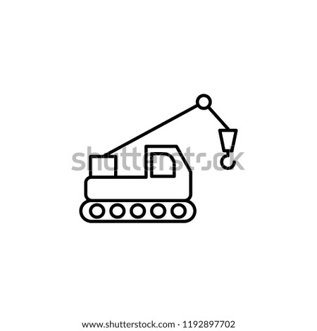 crane tractor icon. Element of construction machine icon for mobile concept and web apps. Thin line crane tractor icon can be used for web and mobile on white background