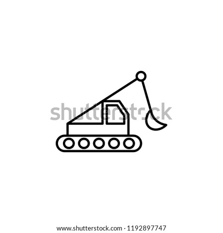 caterpillar excavator icon. Element of construction machine icon for mobile concept and web apps. Thin line caterpillar excavator icon can be used for web and mobile on white background