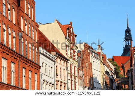 Lubeck town in Germany. Hanseatic City. Old Town architecture.