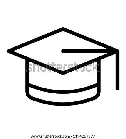 Graduation cap worn by graduates, mortarboard icon image 
