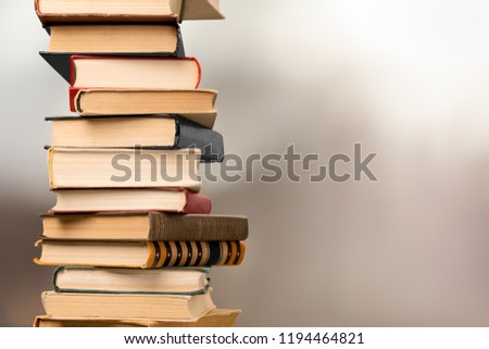 Collection of old books  on background