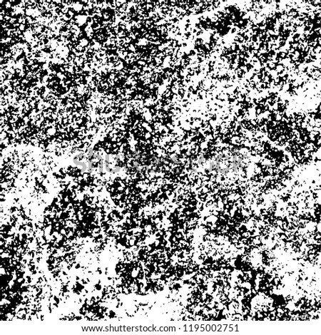 Grunge black and white vector background. Gloomy monochrome texture of cracks, scuffs. Pattern of chips and scratches