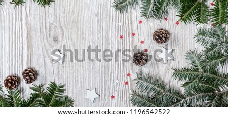 Christmas background on the wooden desk