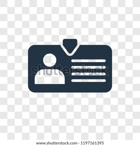 Id card vector icon isolated on transparent background, Id card transparency logo concept