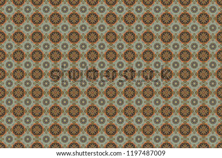 Vintage mosaics. Ethnic motif. Seamless pattern in black, gray and blue colors.