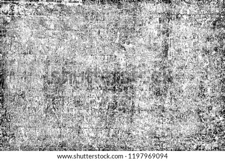 Texture of black scratches, cracks, scuffs, chips on white background