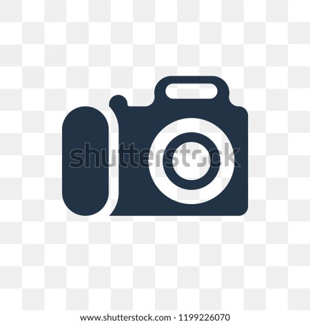 Photo camera vector icon isolated on transparent background, Photo camera transparency concept can be used web and mobile