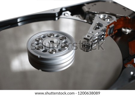 computer hard drive on white isolated background