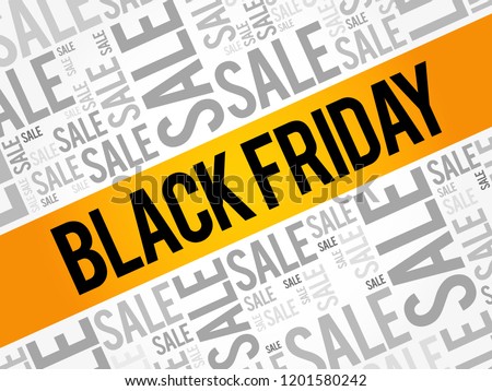 Black Friday Sale word cloud collage, business concept background