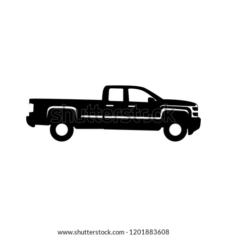 truck pick up vector silhouette. truck logo icon