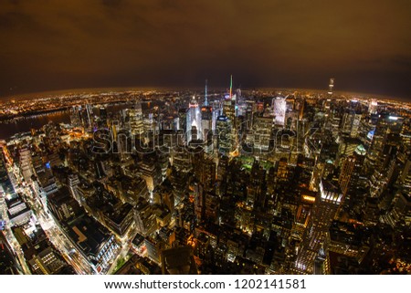 New York night view visible from the Empire State Building