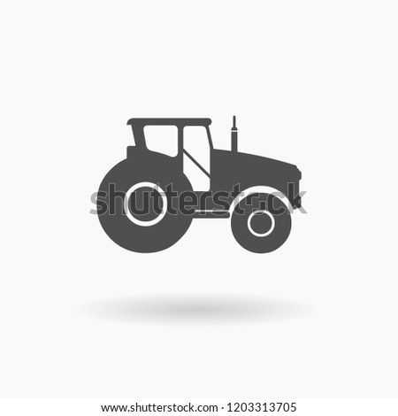 Tractor Farm Machinery Icon Illustration silhouette