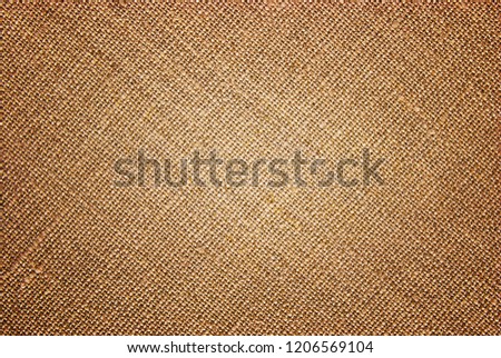Burlap texture, darkened brown canvas fabric for background