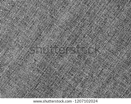Fabric texture. Cloth knitted, cotton, wool background. Vector background. Grunge rough dirty background. Brushed black paint cover. Renovate wall frame grimy backdrop. Empty