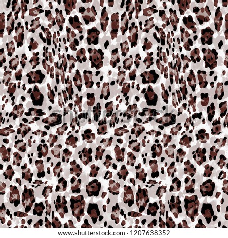 Seamless Endless Watercolor Hand Drawn Animal Skin Leopard Pattern Surface Tie Dye Design